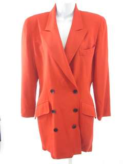 ESCADA BY MARGARETHA LEY Red Wool Jacket Skirt Set Sz36  