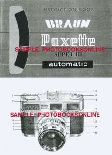 Braun Paxette Super III Automatic Instruction Manual  
