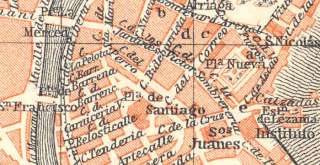 Spain BILBAO. Old Vintage City Map Plan. 1913  