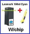 Cyan ink for Lexmark 100xl INTERPRET S405 INTUITION S505 GENESIS 