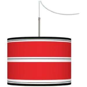  Red Stripes Giclee Glow Swag Style Plug In Chandelier 