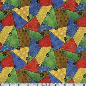  45 Wide Doggie World Paw Patches Primary Fabric By The 