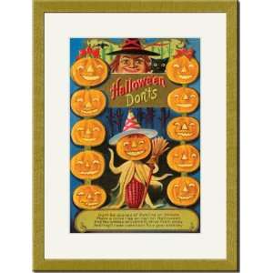  Gold Framed/Matted Print 17x23, Halloween Donts