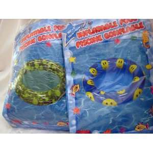  2 Inflatable Pool Swimming Floats Circular (Smiley Face 