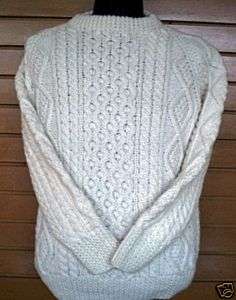 Irish Hand Knit %100 Wool Sweater Men Size 40 Medium  