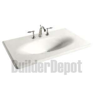   37 Inch Cast Iron One Piece Surface and Integrated Lavatory, White