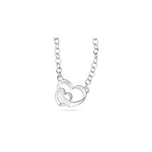   Jewelry   Diamond Interlinked Double Heart 35 cm Necklace Jewelry