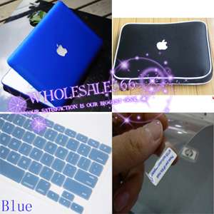 Blue Rubberized hard case cover 4in1 f MacBook Pro 13  