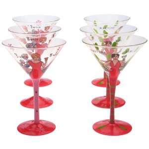  Certified International Party Girls 10 Ounce Martini Glass 