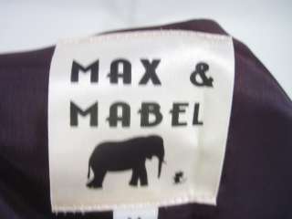 MAX & MABEL Navy White Print Button Front Vest Sz M  