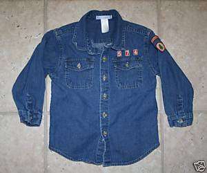 Janie and Jack Boys 3T Little Scout Jean BF LS Shirt  
