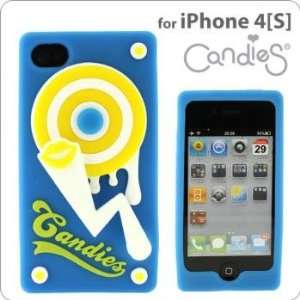  Candies Turntable Silicon Cover for iPhone 4S/4 (BLUE 