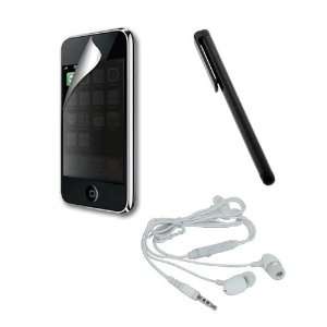 Privacy Screen Protector + Black Stylus Pen + White Earphone w/mic for 