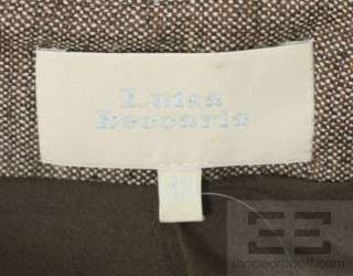 Luisa Beccaria Brown Tweed Wool Flounce Hem Skirt Size 42  