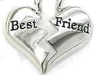 BEST FRIEND ♥♥ Heart Silvertone 2 Charms & 2 Necklaces ♥♥ New 