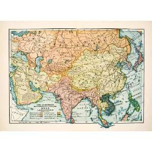 1930 Print Map European Territory Asia British Russian French German 