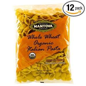 Mantova Italian Organic Whole Wheat Pasta, 1 Pound Bags (Pack of 12 