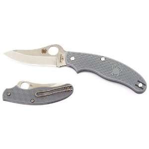  Spyderco UK Penknife 3 Plain Drop Point Blade, Gray FRN 