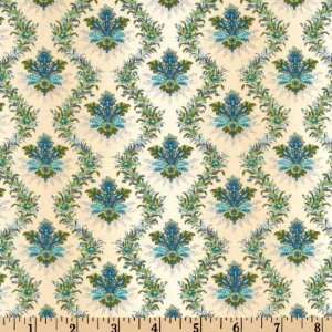  44 Wide Alsace Ombre Floulard Ivory/Azure Fabric By The 
