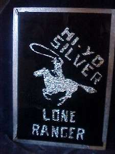OLD LONE RANGER / SILVER REVERSE PAINT FOIL FOLK ART GLASS THEATER 