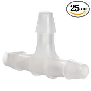 Value Plastics T230 J1A Tee Tube Fitting with 200 Series Barbs, 1/8 