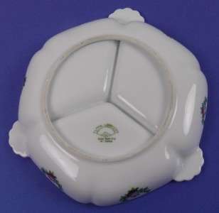   Handpainted in Japan, Tri Lobe Porcelain Serving Condiment Dish  