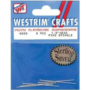  Head Pins 1.5 5/pkg sterling Silver Arts, Crafts 