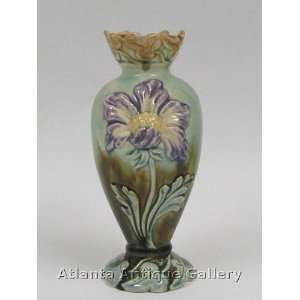  Early Majolica Floral Vase