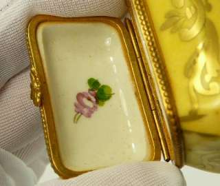 Small French Porcelain Trinket Box Lot Sevres France Flowers Floral 