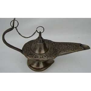  Genie Alladin Aladdin 8 in Brass Antiqued Magic Lamp Free 