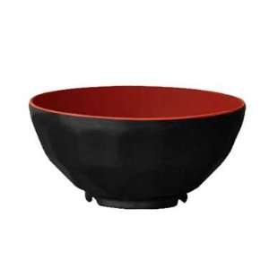   Hidden Treasures Textured 11 Oz. Black/Red Rice Bowl