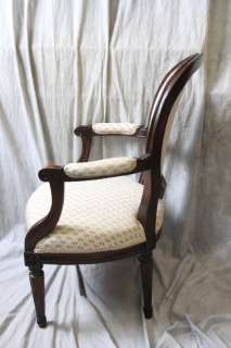 L394 ANTIQUE AMERICAN LADIES PARLOR CHAIR UPHOLSTERED MAHOGANY  