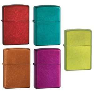 Zippo Lighter Set   Lurid, Candy Teal, Raspberry, Toffee and Apple Red 