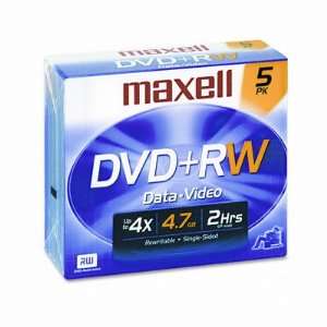   +RW Discs, 4.7GB, 4x, w/Jewel Cases, Silver, 5/Pack
