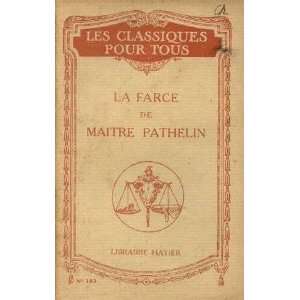  La farce de maitre pathelin Perier A. Books