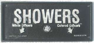 White / Colored Showers Black Americana Cast Iron Sign  