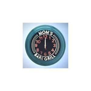  TURQUOISE MOMS BAR & GRILL ART DECO CLOCK, PERSONALIZED 