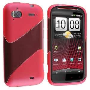  TPU Rubber Skin Case for HTC Sensation XE, Frost Hot Pink 