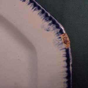 Leeds Pottery Blue Feather Edge Platter  