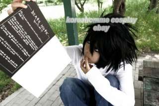 Death note L Cosplay Wig short Black Layer Styled  