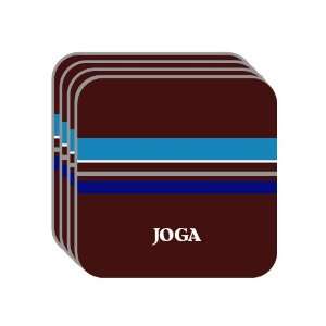 Personal Name Gift   JOGA Set of 4 Mini Mousepad Coasters (blue 