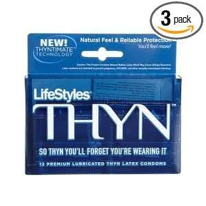  Lifestyles Premium Lubricated Thyn Latex Condoms 12 Ct 