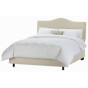  King Skyline Twill Natural Arched Upholstered Fabric Bed 