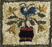 SMALL FLORAL PUNCHNEEDLE DESIGN   HOOKED ON RUGS  
