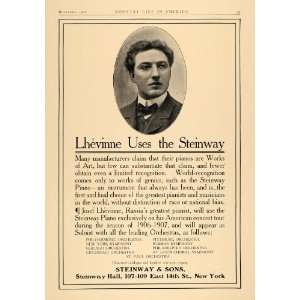  1906 Ad Steinway Pianos Josef Lhevinne Pianist Portrait 