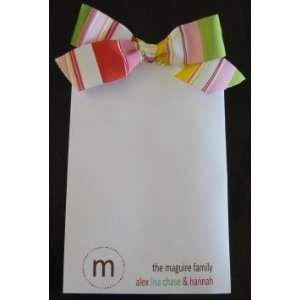 Custom Personalized Family Notepad with Matching Ribbon 