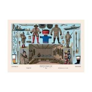  Eskimos Clothing and Personal Items 24x36 Giclee