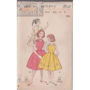 Vintage Girls Jumper, Dress, Blouse And Skirt Butterick Sewing Pattern 