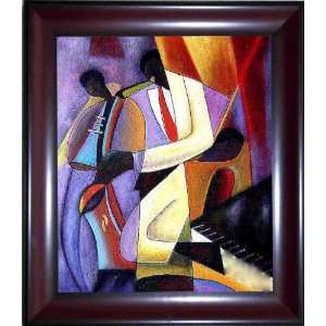  Big Uptown Jazz Oil Painting On Canvas Framed & Signed By 