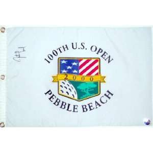 Justin Leonard Autographed 2000 Pebble Beach US Open Flag  